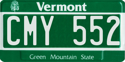 VT license plate CMY552