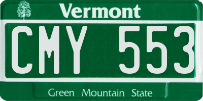 VT license plate CMY553