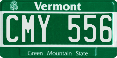 VT license plate CMY556