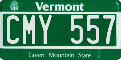 VT license plate CMY557