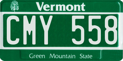 VT license plate CMY558