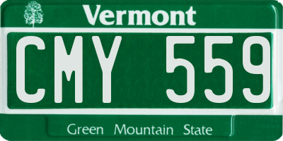 VT license plate CMY559