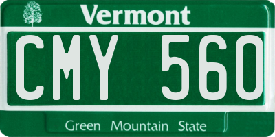 VT license plate CMY560