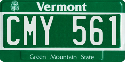 VT license plate CMY561