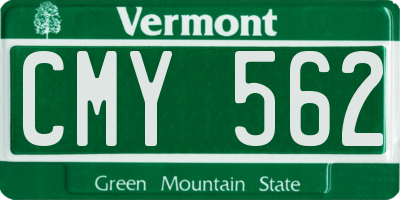 VT license plate CMY562