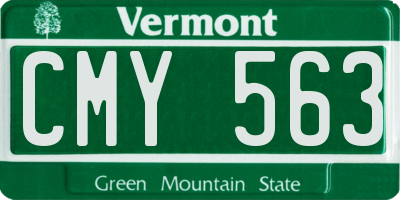 VT license plate CMY563