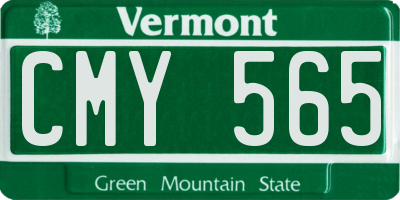 VT license plate CMY565