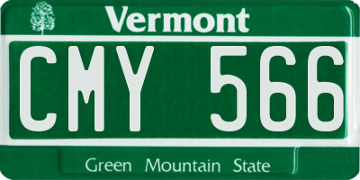 VT license plate CMY566