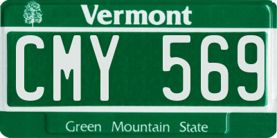 VT license plate CMY569