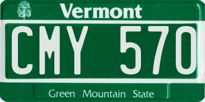 VT license plate CMY570