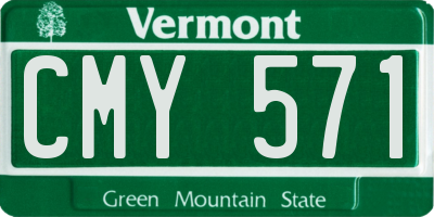 VT license plate CMY571