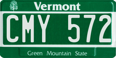 VT license plate CMY572