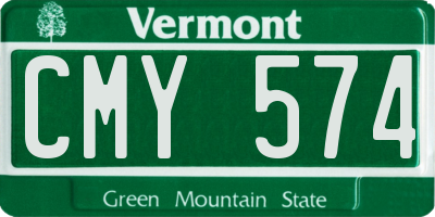VT license plate CMY574