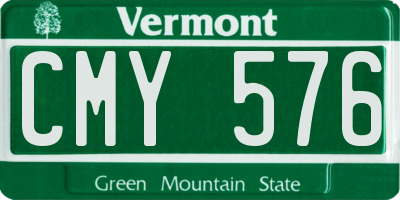 VT license plate CMY576