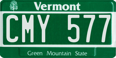 VT license plate CMY577