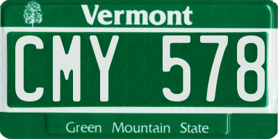 VT license plate CMY578