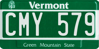 VT license plate CMY579