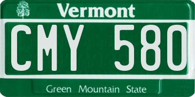 VT license plate CMY580