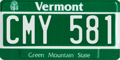 VT license plate CMY581