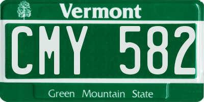 VT license plate CMY582