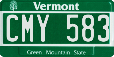 VT license plate CMY583