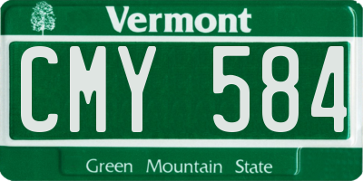 VT license plate CMY584
