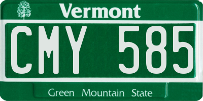 VT license plate CMY585