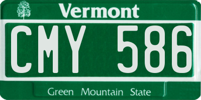 VT license plate CMY586