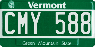 VT license plate CMY588