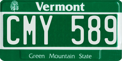 VT license plate CMY589