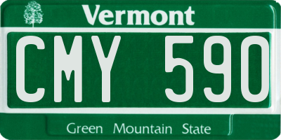 VT license plate CMY590