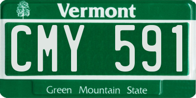 VT license plate CMY591