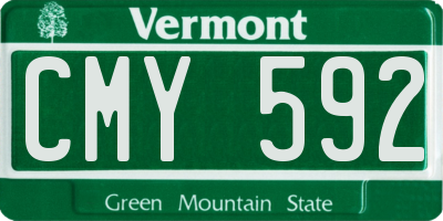 VT license plate CMY592