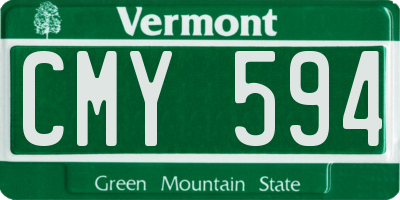 VT license plate CMY594