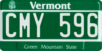 VT license plate CMY596