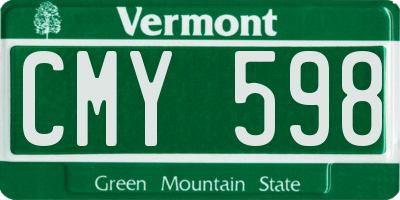 VT license plate CMY598