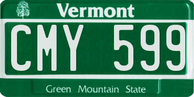 VT license plate CMY599
