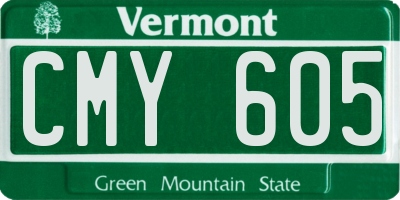 VT license plate CMY605