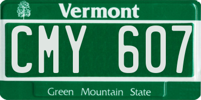 VT license plate CMY607