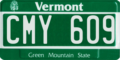 VT license plate CMY609
