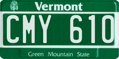 VT license plate CMY610