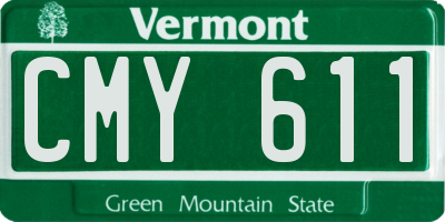 VT license plate CMY611