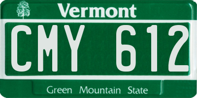 VT license plate CMY612