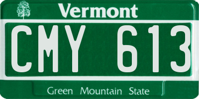 VT license plate CMY613