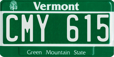 VT license plate CMY615