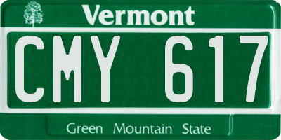VT license plate CMY617