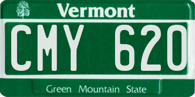 VT license plate CMY620