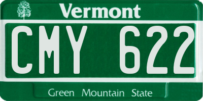 VT license plate CMY622