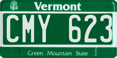 VT license plate CMY623