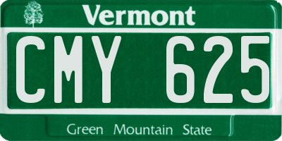 VT license plate CMY625